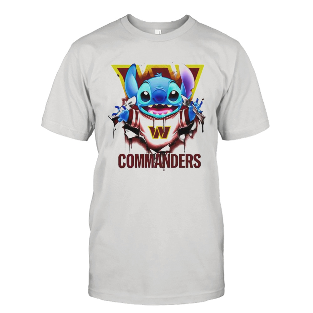 Stitch Inside Washington Commanders Logo 2024 T-shirt