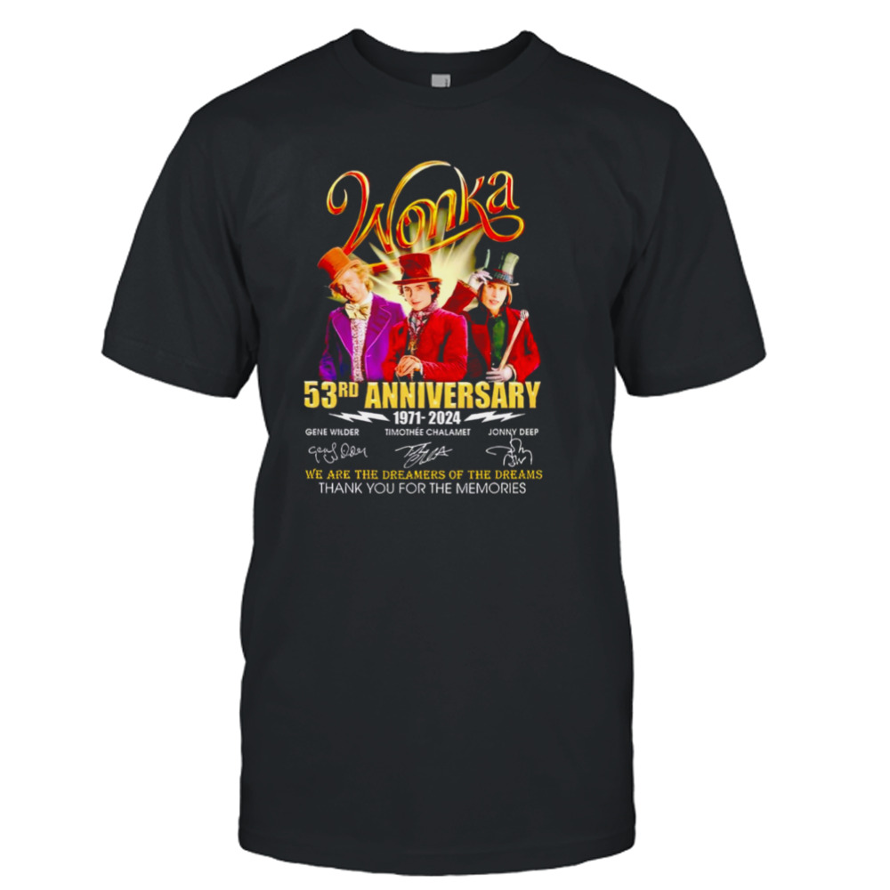 Wonka 53rd Anniverasry 1971 2024 Signatures Thank You For The Memories Art shirt