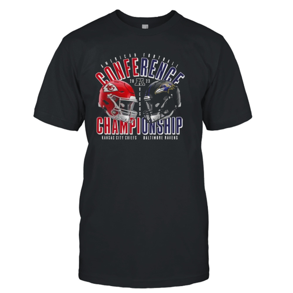 Baltimore Ravens vs. Kansas City Chiefs 2023 AFC Championship Matchup T-Shirt