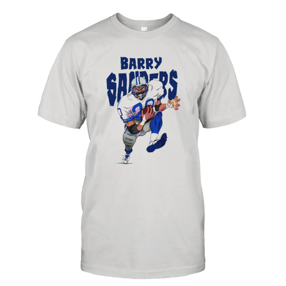 Barry Sanders Detroit Lions football player cartoon shirt