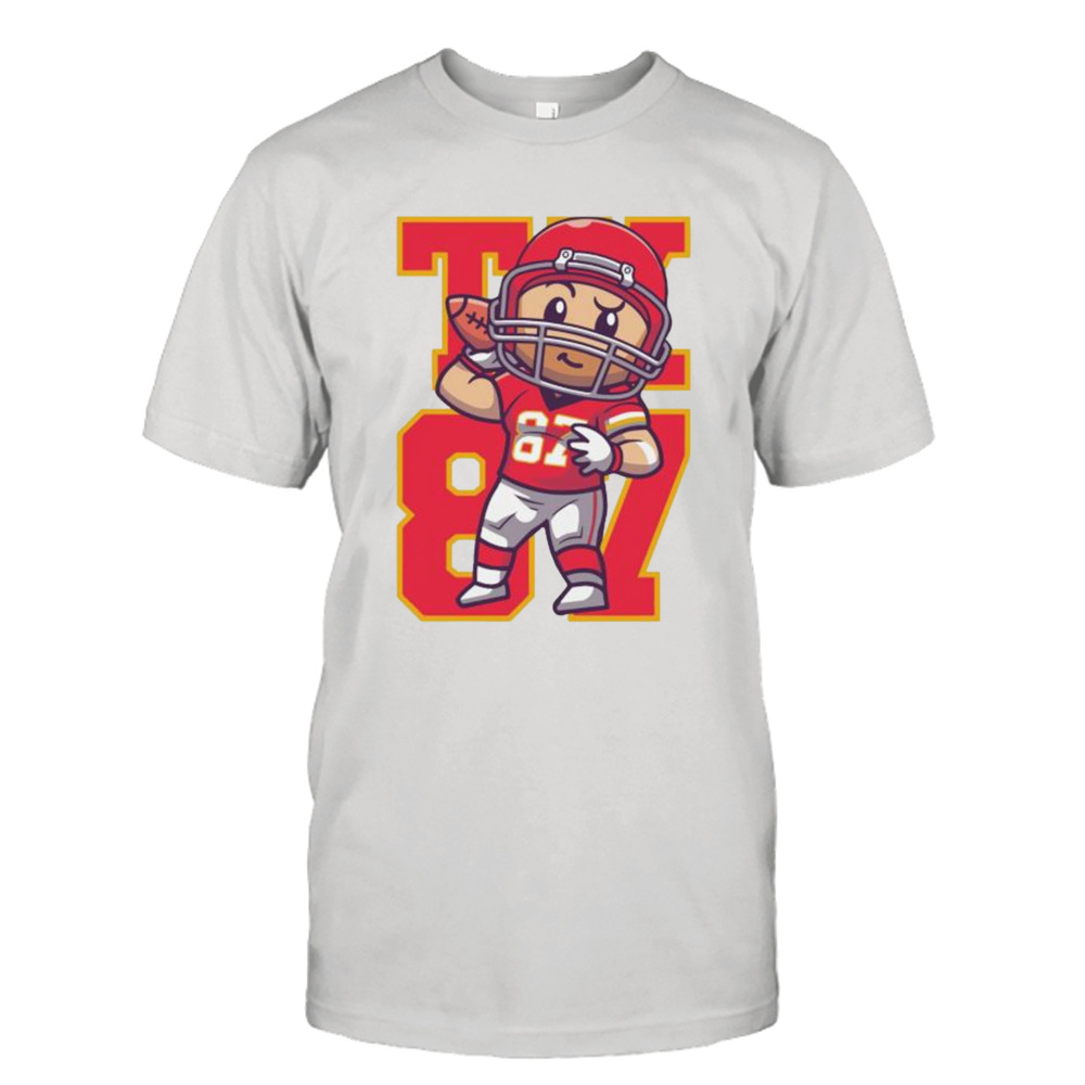 Cartoon Travis Kelce Playing Football 3D shirt