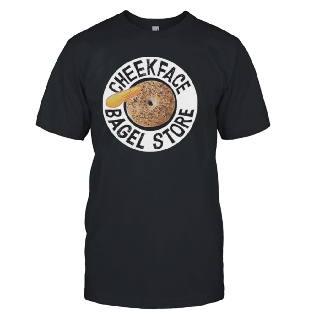 Cheekface Bagel Donut Black Sesame, White Sesame shirt