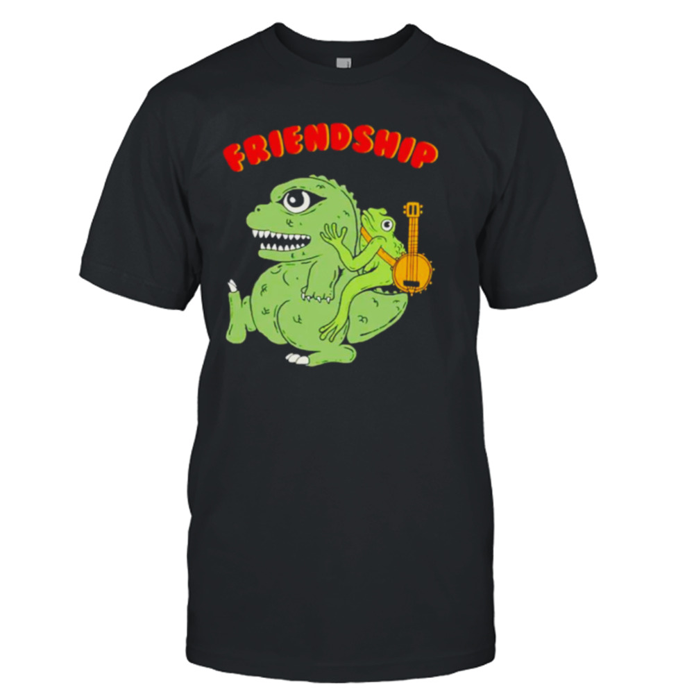 Dinosaur and frog friendship shirt