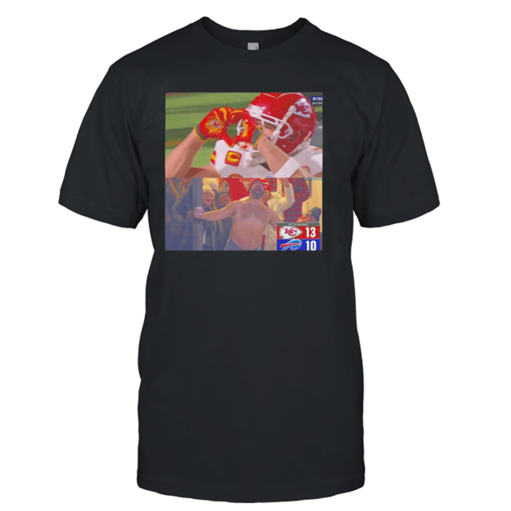 Kansas City Chiefs Kelce vibes in Buffalo shirt