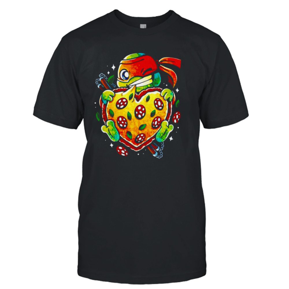 Michelangelo Teenage Mutant Ninja Turtles love pizza shirt