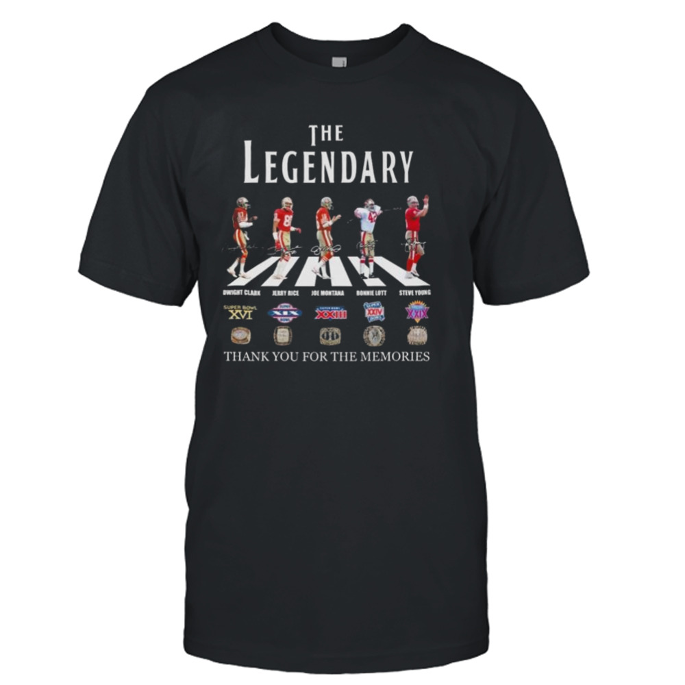 San Francisco 49ers The Legendary Thank You For The Memories Signatures Shirt