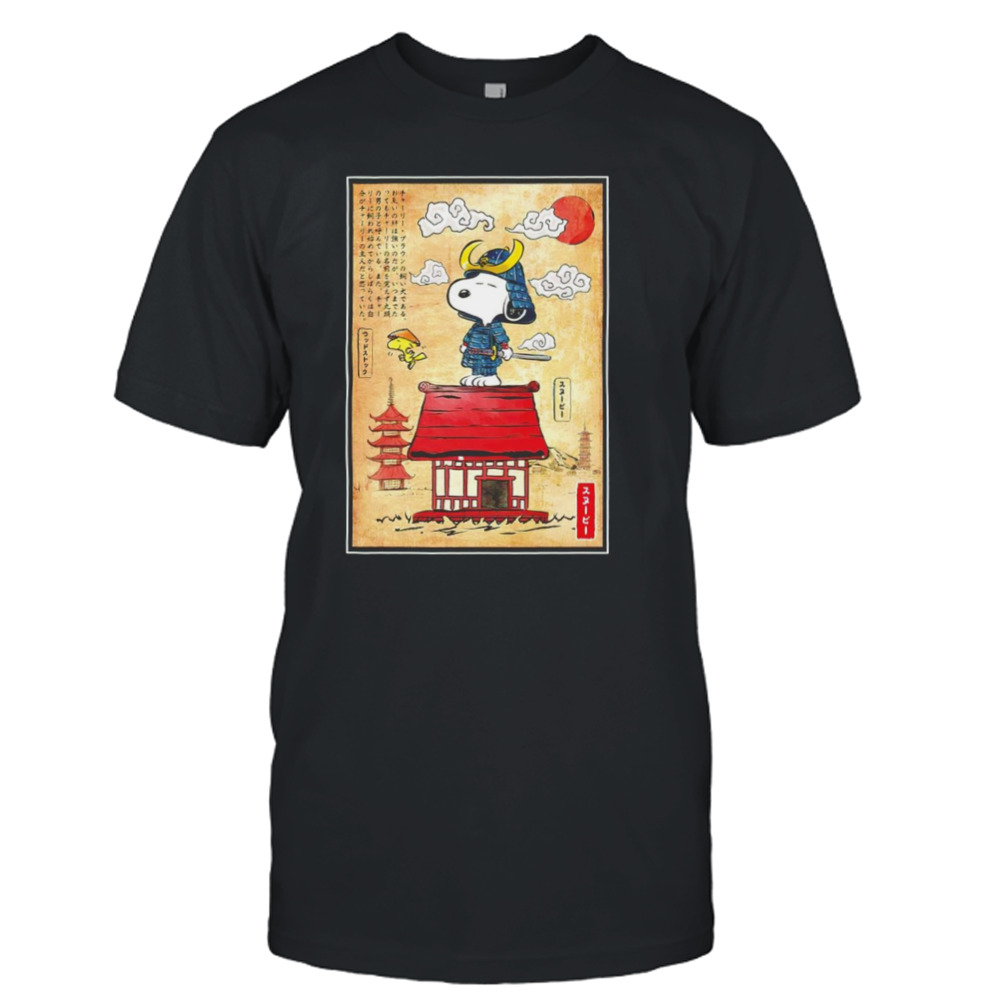 Snoopy and Woodstock Peanuts Beagle Samurai in Japan shirt