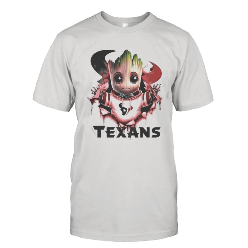 Baby Groot Blood Inside Me Houston Texans 2024 T-shirt