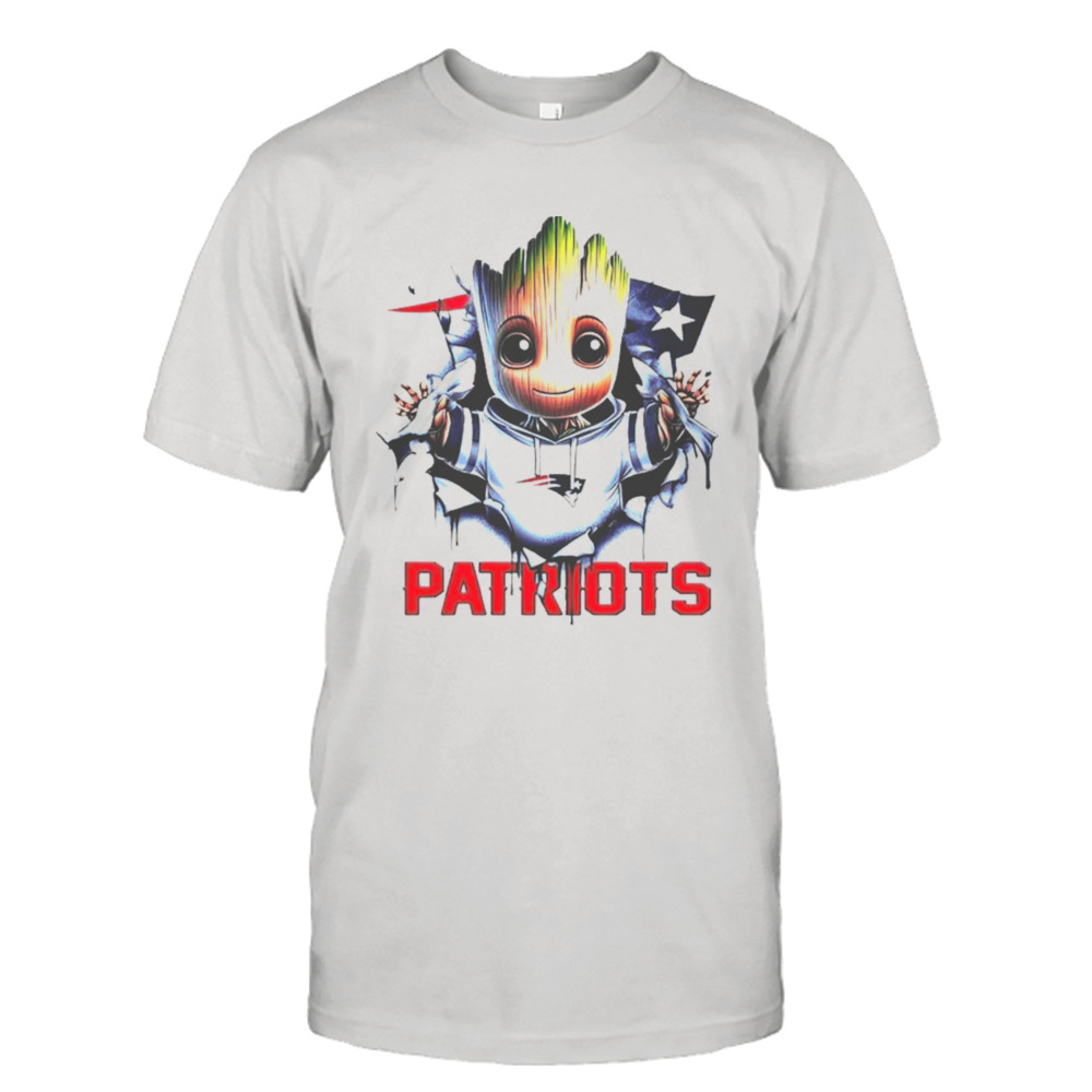 Baby Groot Blood Inside Me New England Patriots 2024 T-shirt