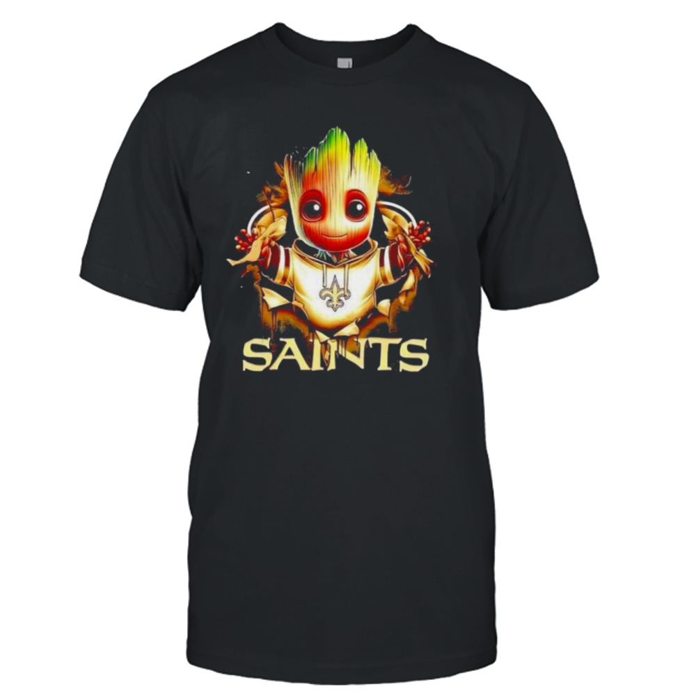 Baby Groot Blood Inside Me New Orleans Saints 2024 T-shirt