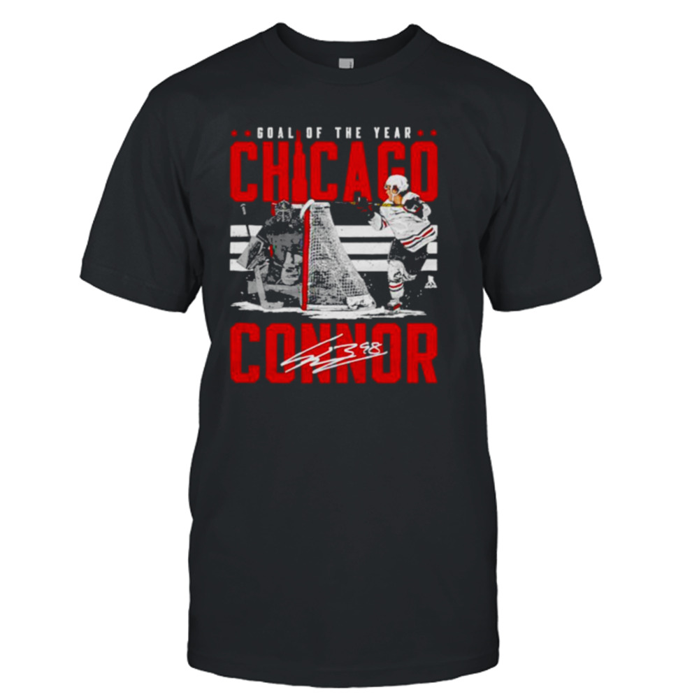 Connor Bedard Chicago goal of the year hockey signature shirt