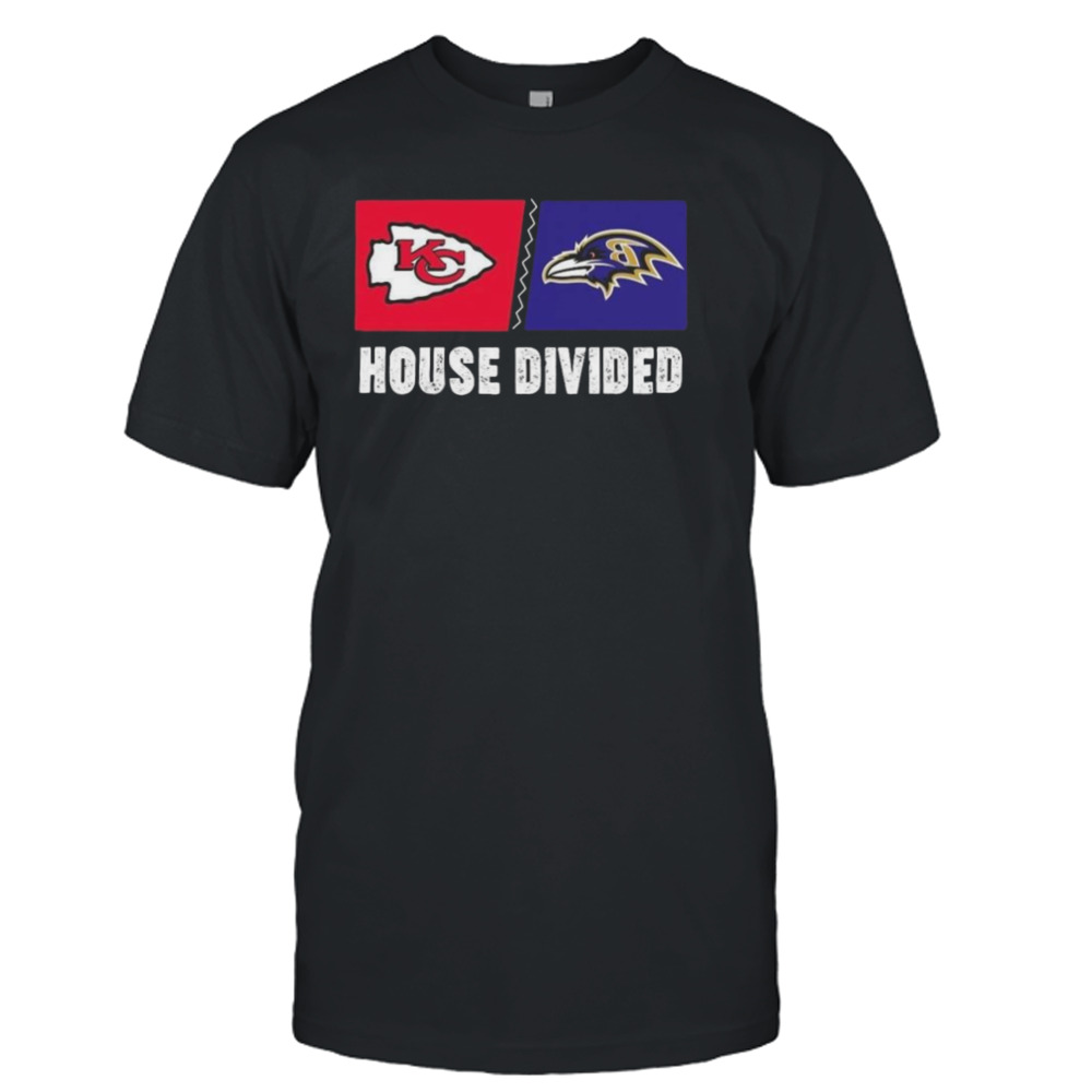 Kansas City Chiefs Vs Baltimore Ravens House Divided T-shirt