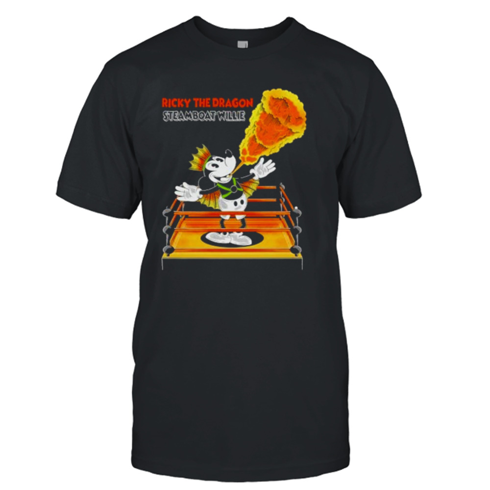 Mickey Mouse Ricky The Dragon Steamboat Willie T-Shirt