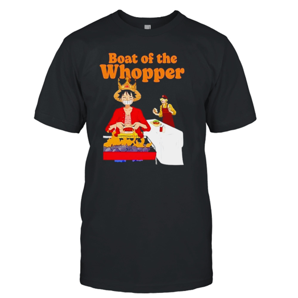 The One Piece X Burger King Boat of the whopper shirt