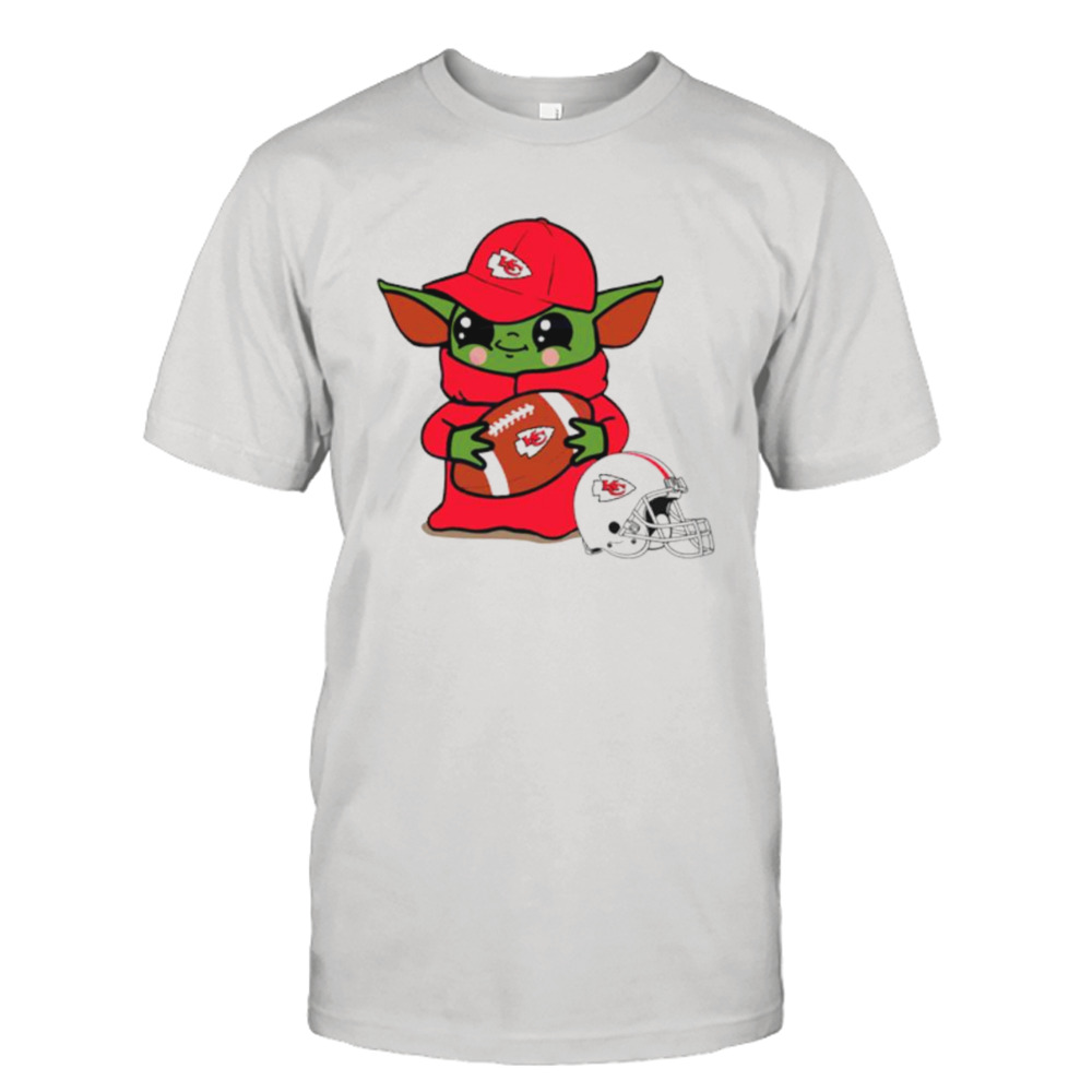 Baby Yoda Kansas City Chiefs football helmet shirt