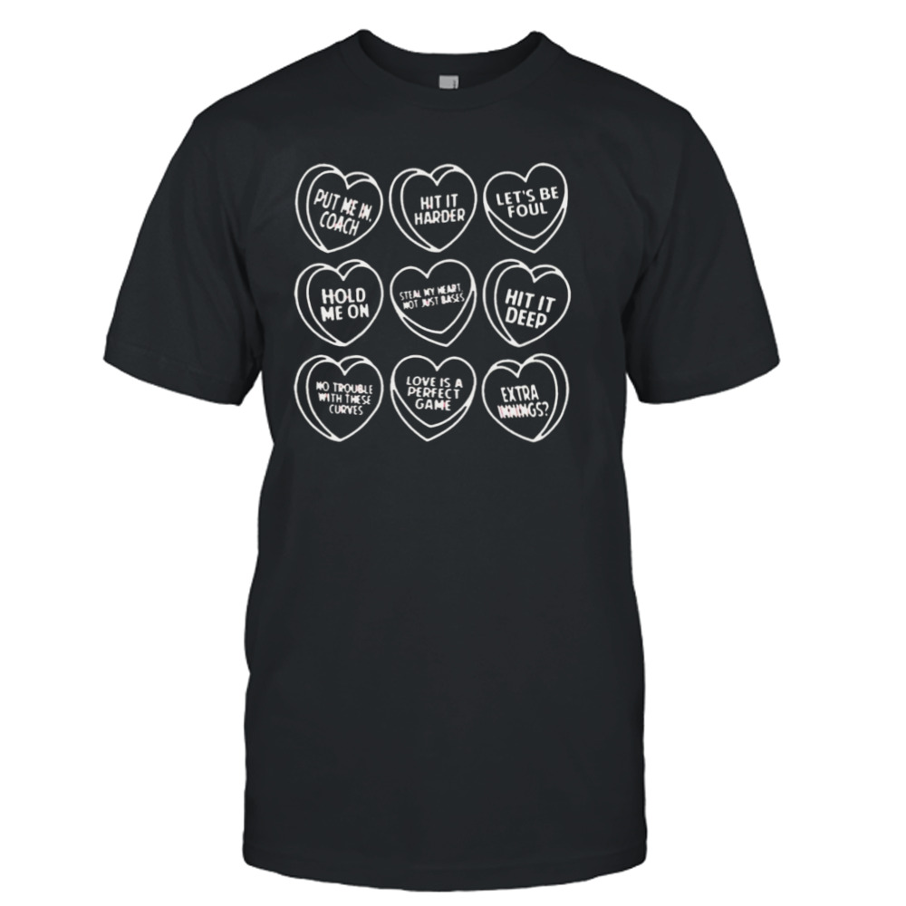 Baseball candy hearts shirt