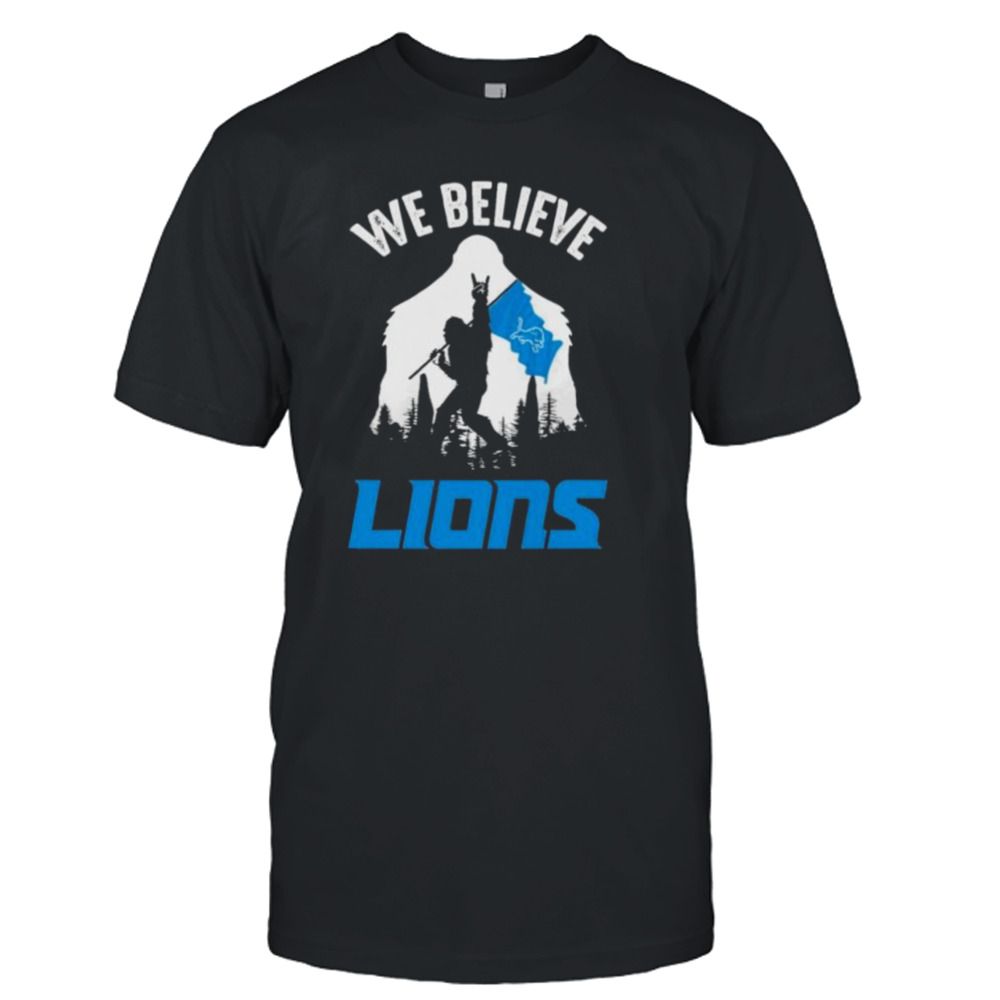 Bigfoot We Believe Detroit Lions NFL Flag Shirt