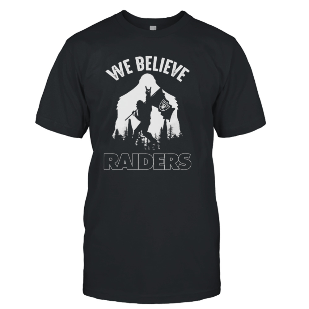 Bigfoot We Believe Las Vegas Raiders NFL Flag Shirt