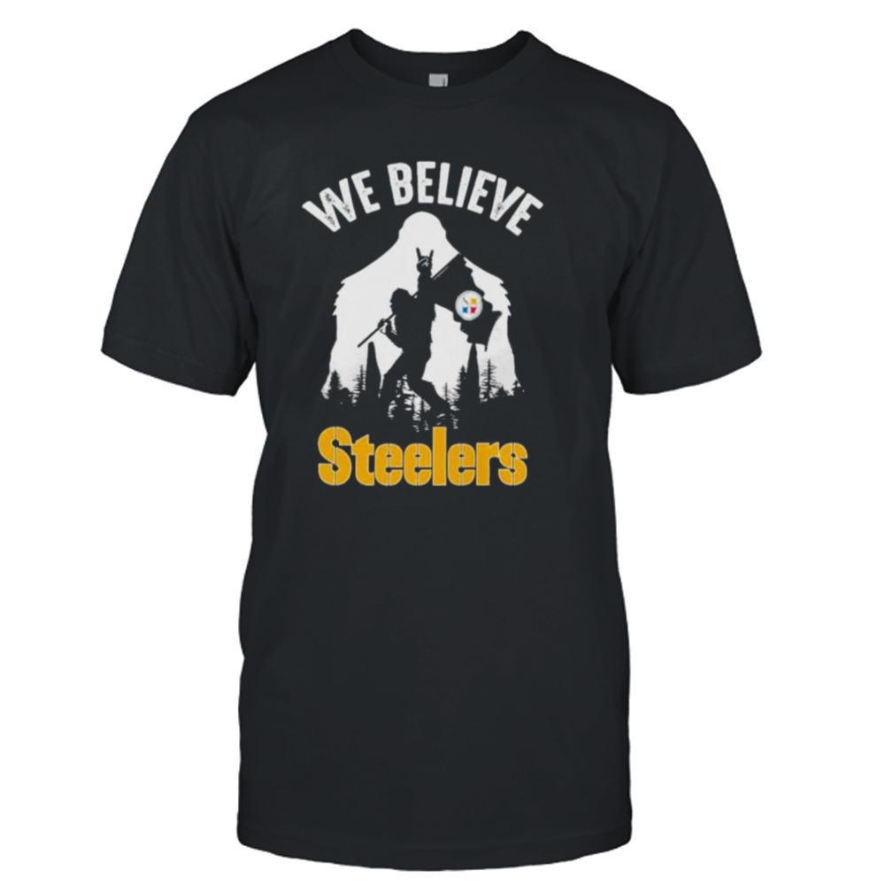 Bigfoot We Believe Pittsburgh Steelers NFL Flag Shirt