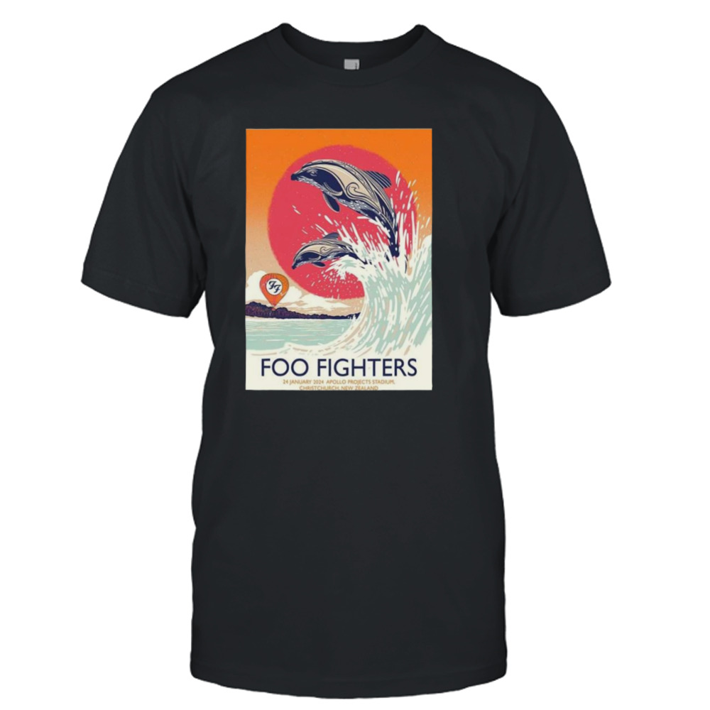 Foo Fighters 24 January 2024 Apollo Projects Stadium Christ Church New Zealand By Chris Thornley T-shirt