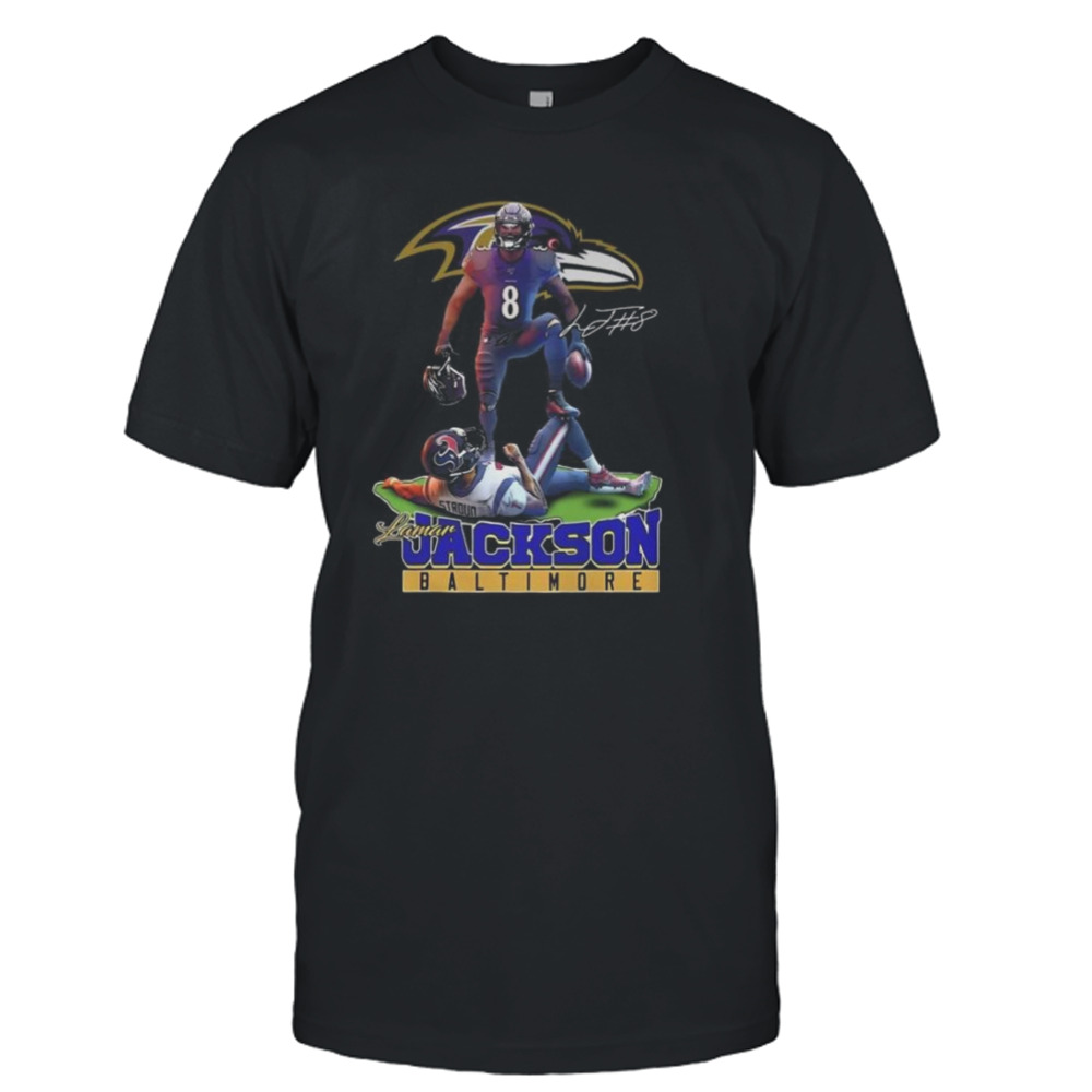 Lamar Jackson Baltimore Ravens Stomp On Cj Stroud Texans Signature Shirt