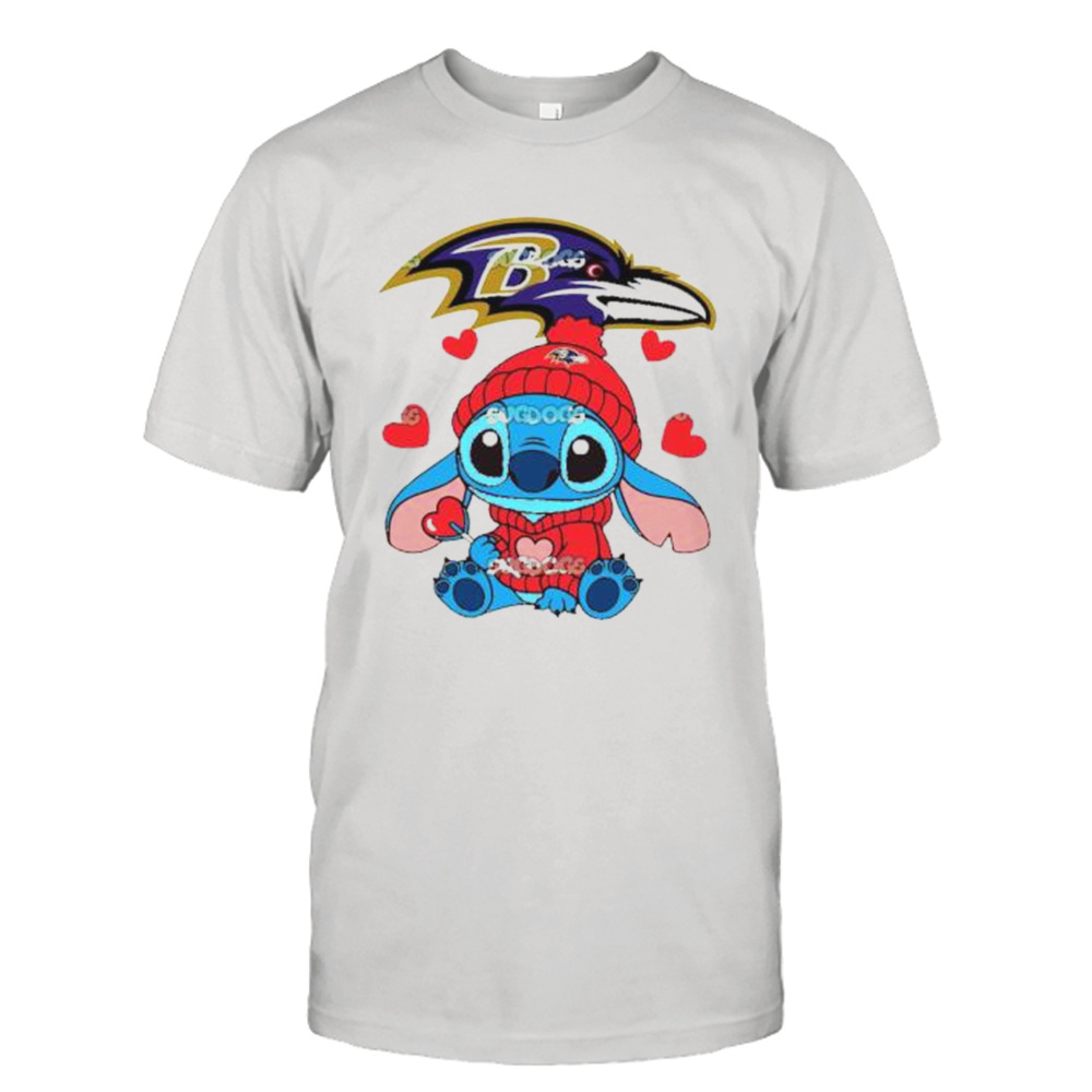 Stitch Valentine Candy Heart Baltimore Ravens shirt