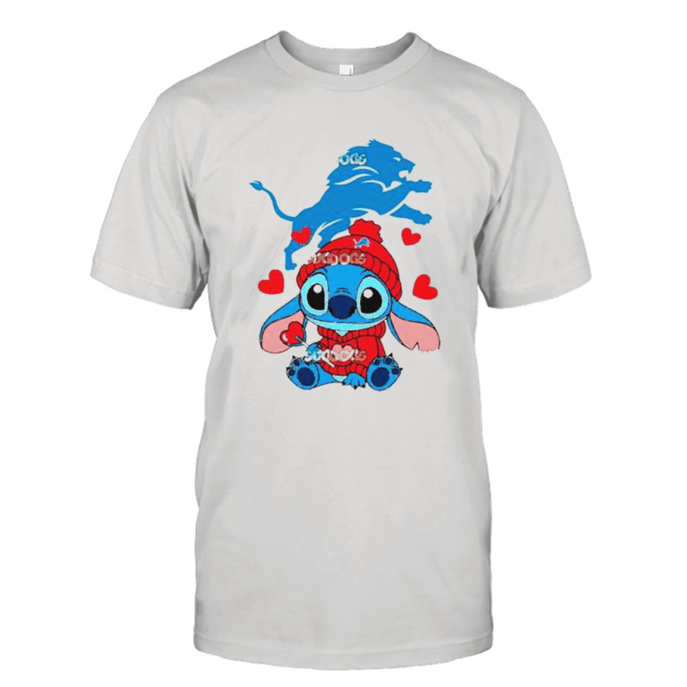 Stitch Valentine Candy Heart Detroit Lions shirt