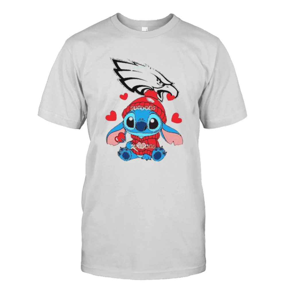 Stitch Valentine Candy Heart Philadelphia Eagles shirt