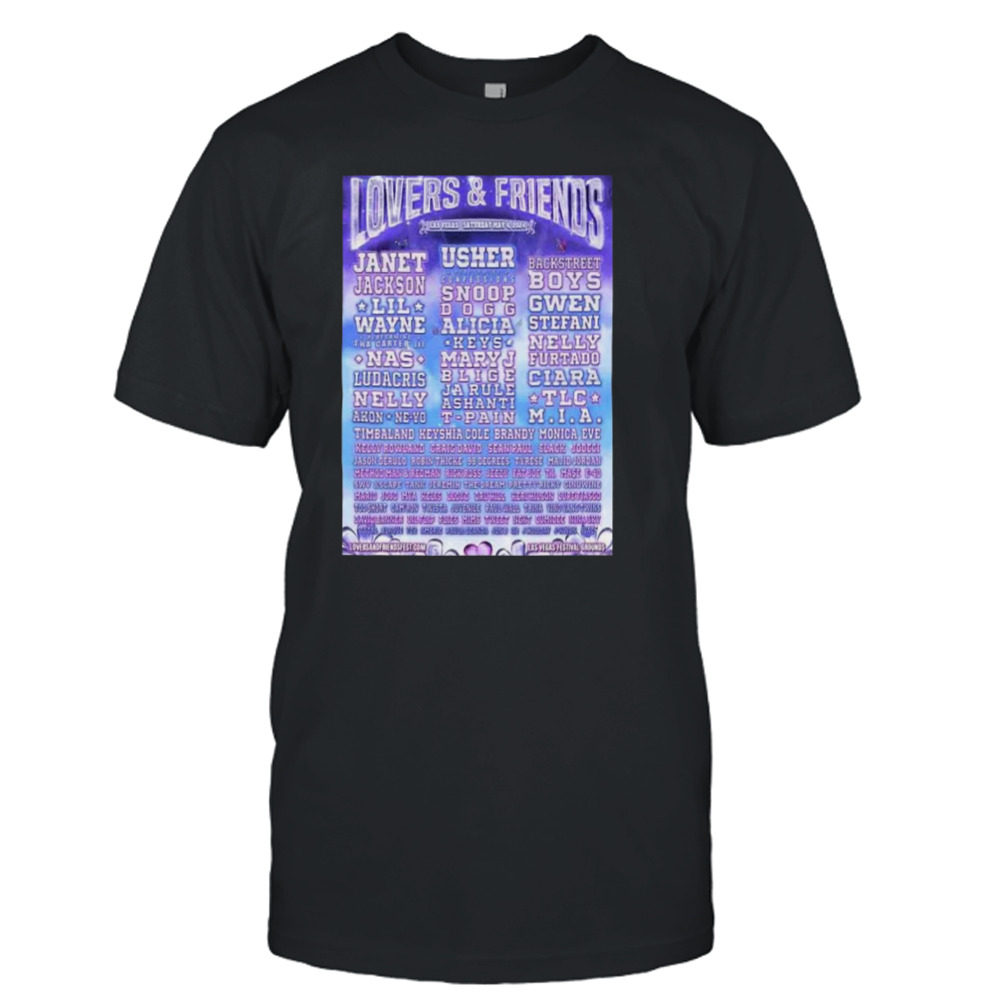 The Lineup For The Lovers And Friends Festival 2024 Las Vegas T-shirt