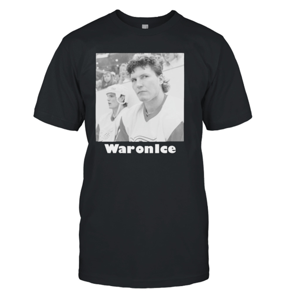 Bob Probert Detroit Red Wings war on ice shirt