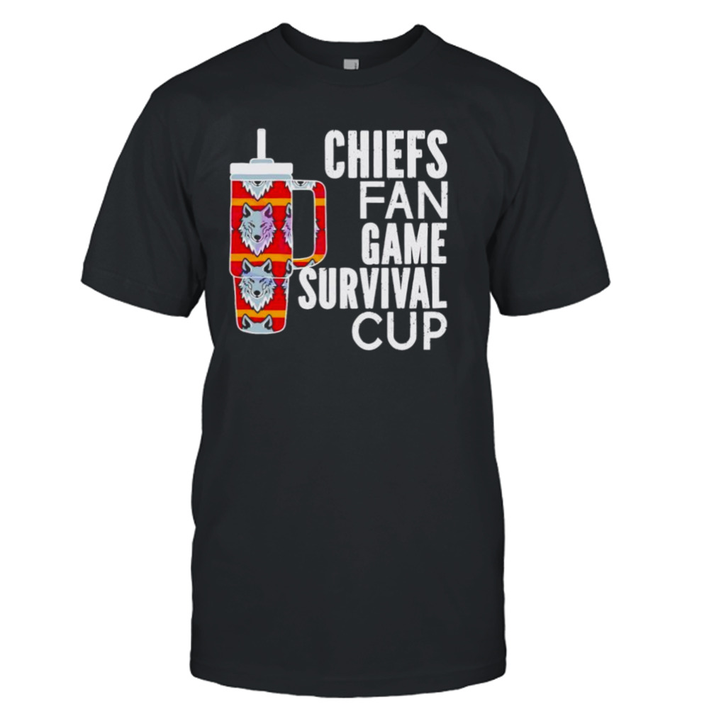 Chiefs fan game survival cup shirt