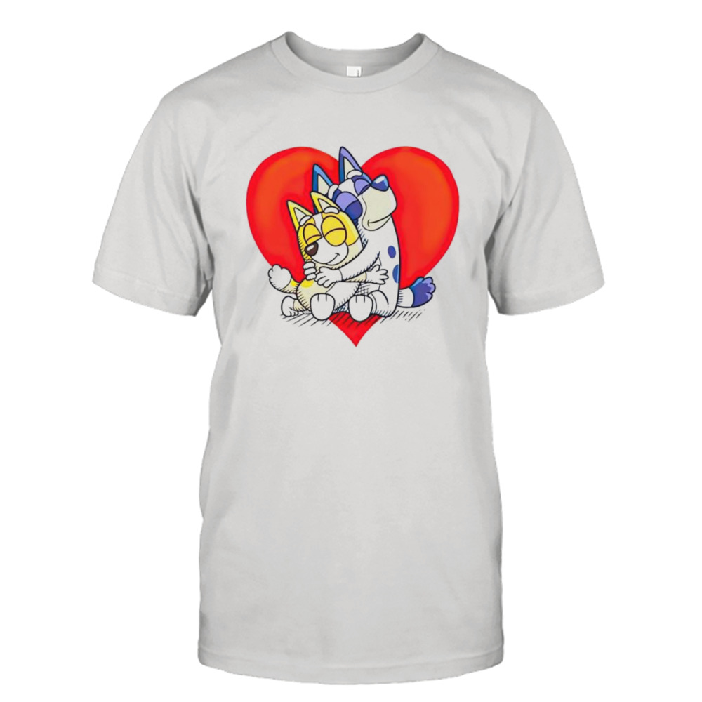 Bandit Heeler and Chilli Heeler Bluey love shirt