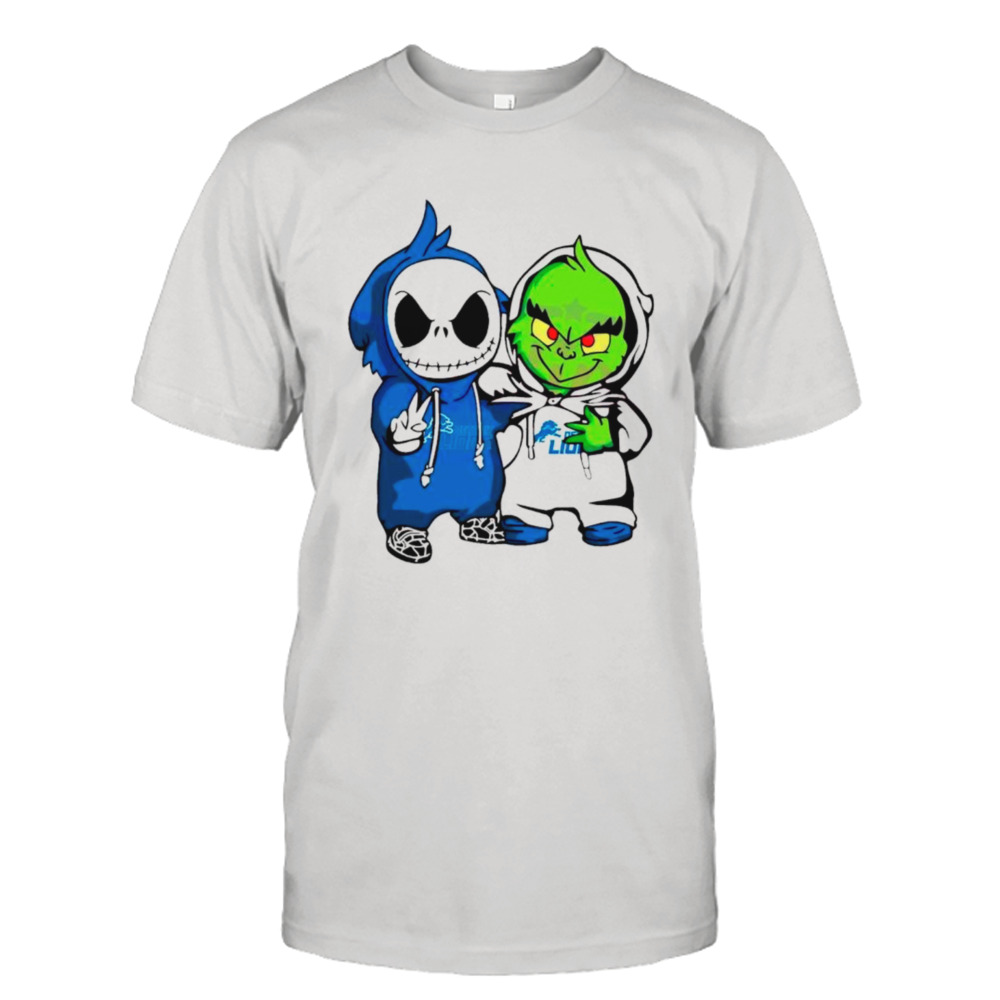 Grinch And Jack Skellington Detroit Lions fan shirt