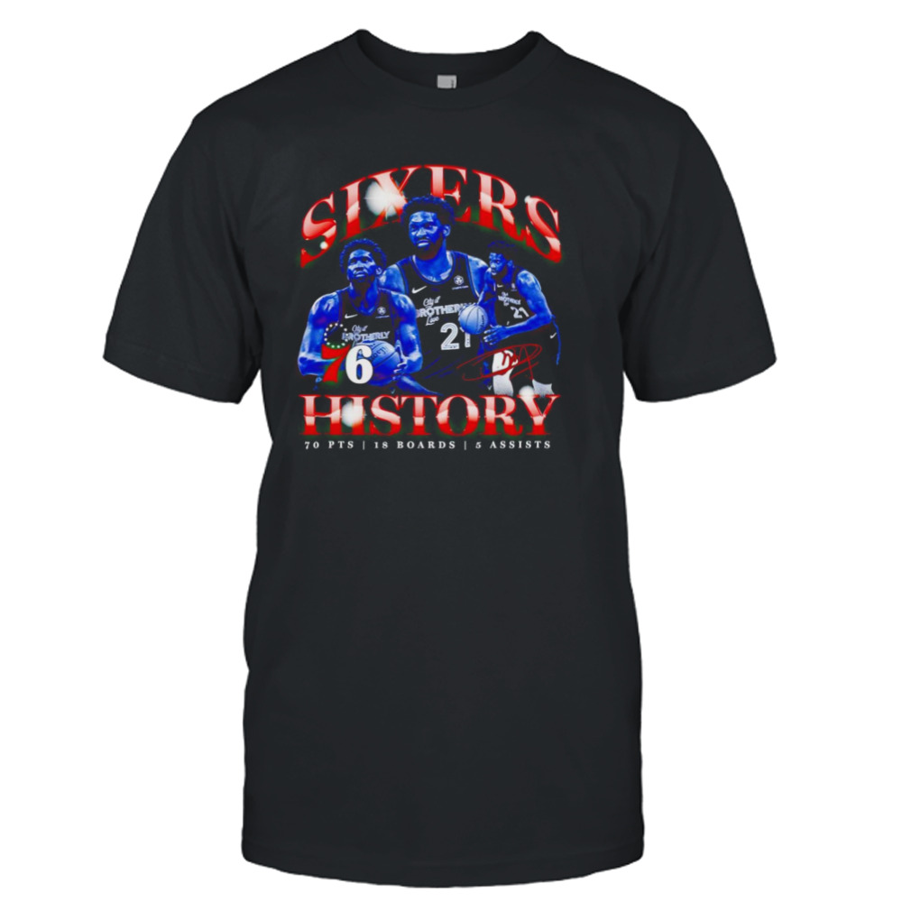 Joel Embiid Philadelphia 76ers sixers history shirt