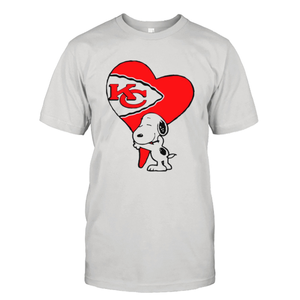 Snoopy KC Kansas City Chiefs heart love cartoon football shirt