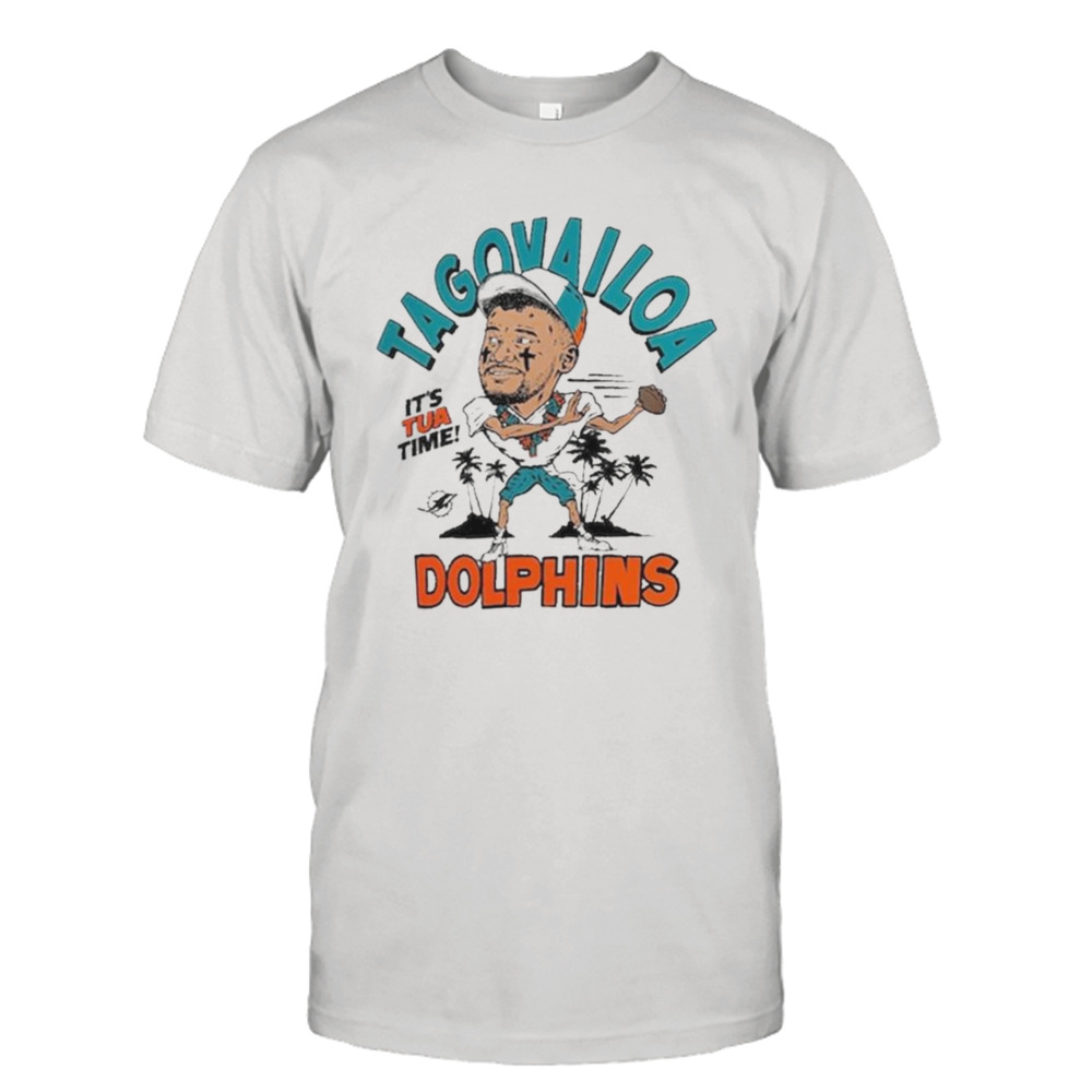 Tua Tagovailoa Miami Dolphins Caricature Player Tri-blend T-shirt