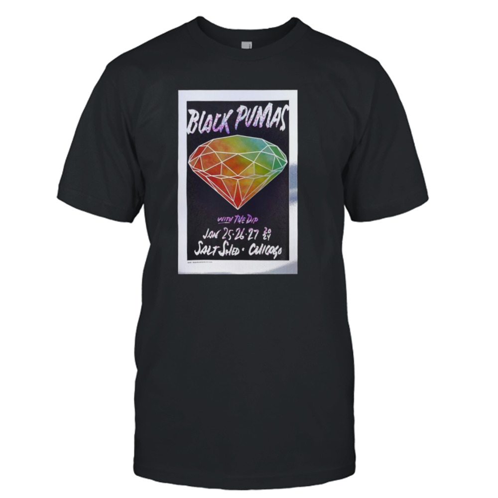 Black Pumas With The Dip Jan 25-26-27, 2024 Salt Shed Chicago T-shirt