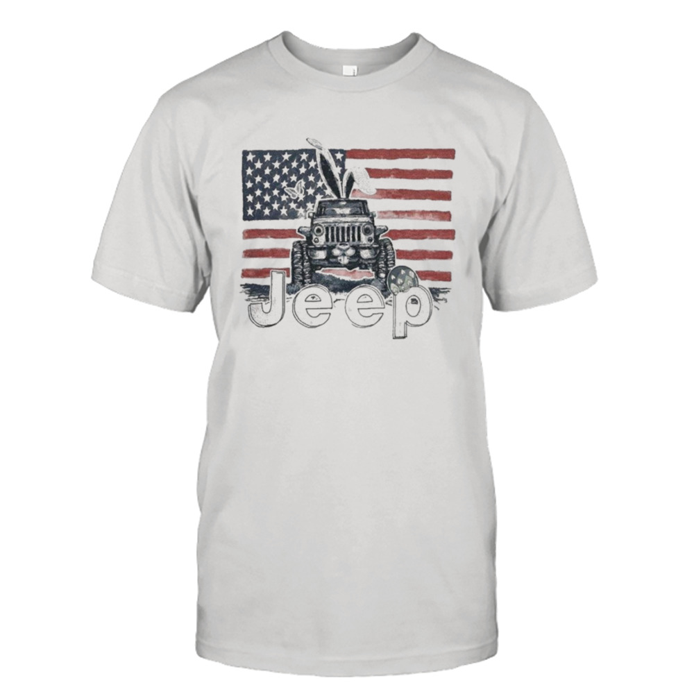 Car Rabbit Jeep Easter American 2024 Shirt