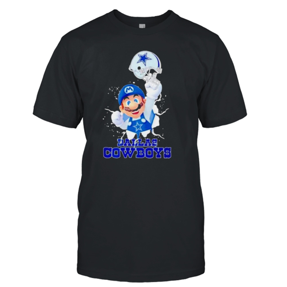 Super Mario X Nfl Dallas Cowboys Football T-shirt