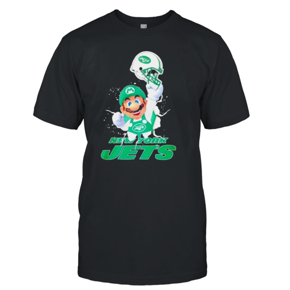 Super Mario X Nfl New York Jets Football T-shirt