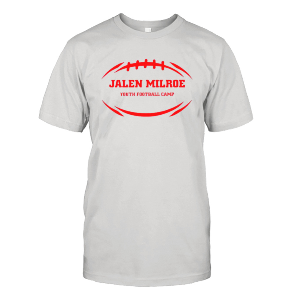 Jalen Milroe youth football camp shirt