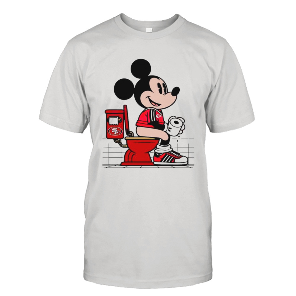 Mickey mouse Chiefs sitting on 49ers shirt