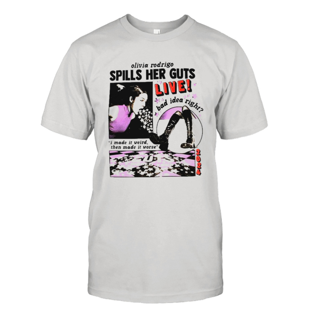Olivia Rodrigo spills her guts live bad idea right shirt