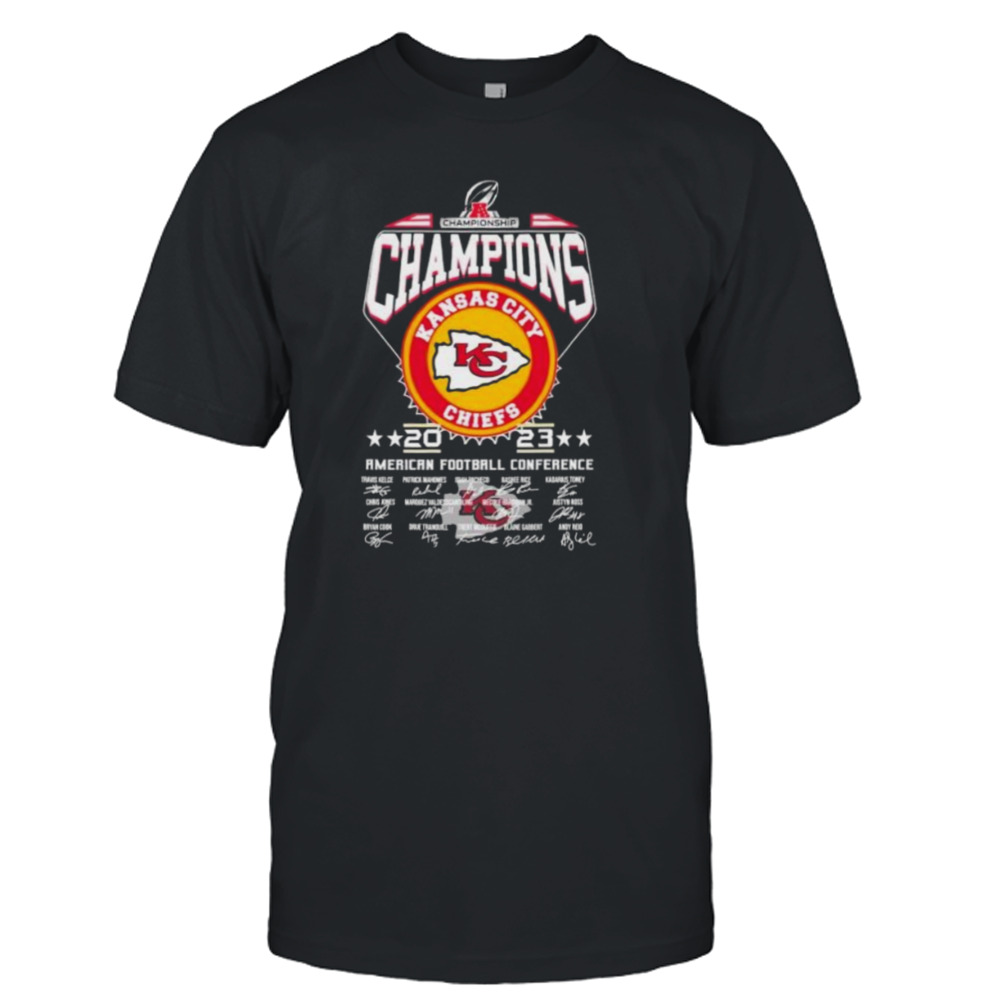 Kansas City Chiefs Champions 2023 American Football Conference Signatures shirt