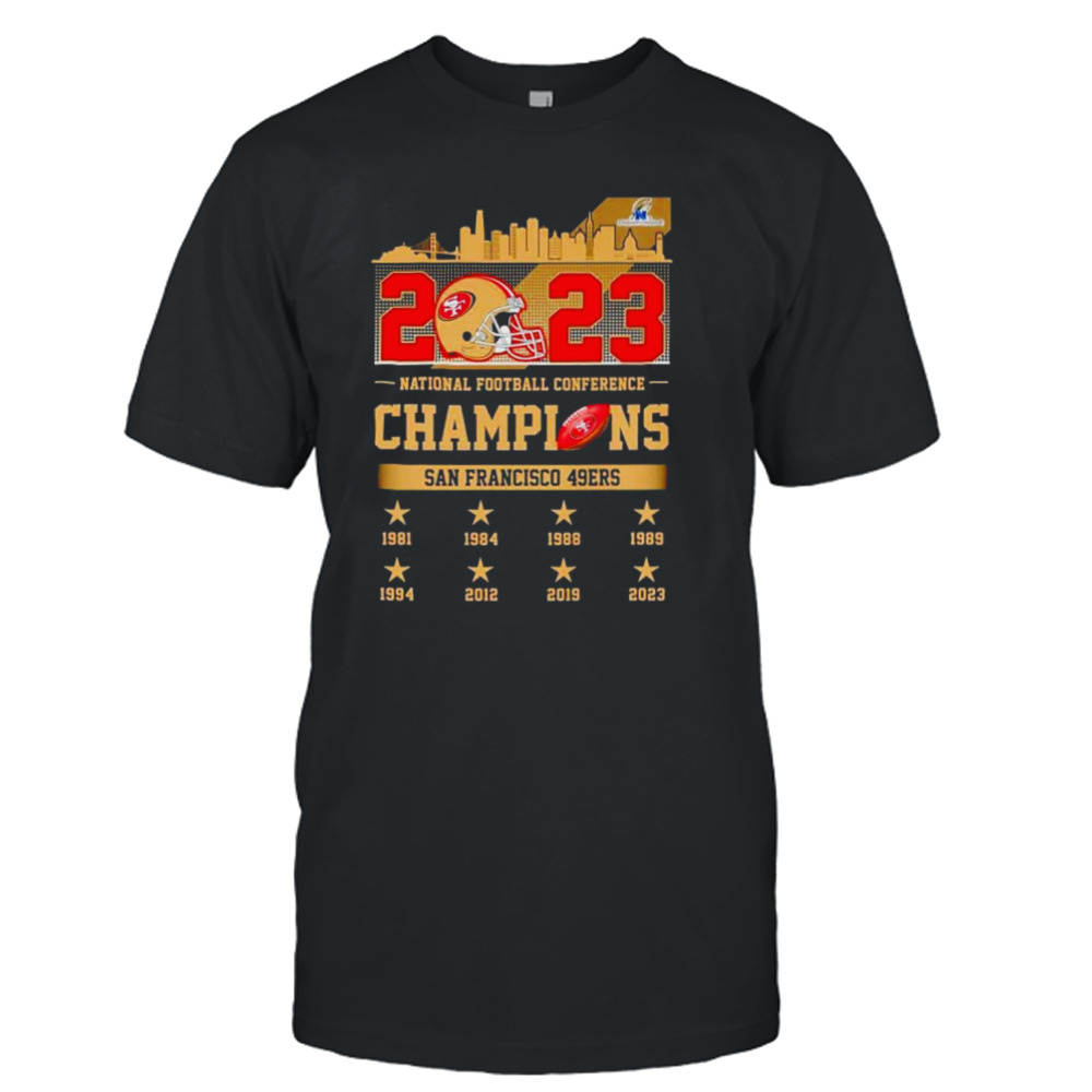 San Francisco 49ers 2023 National football conference Champions skyline shirt