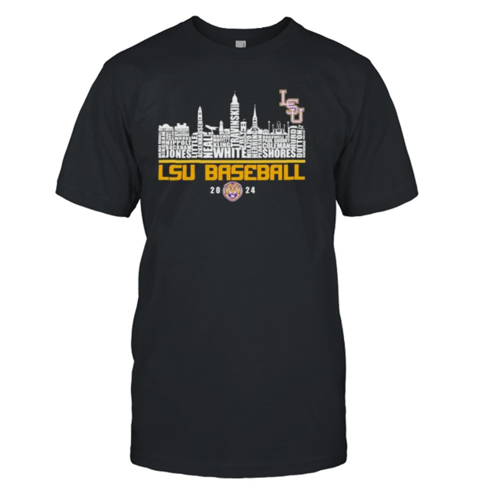 2024 National Champions LSU Tigers team name skyline shirt