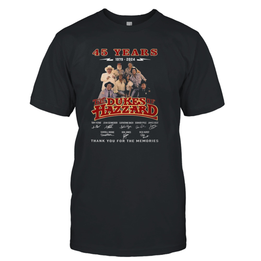 45 Years 1979 – 2024 The Dukes Of Hazzard Thank You For The Memories T Shirt