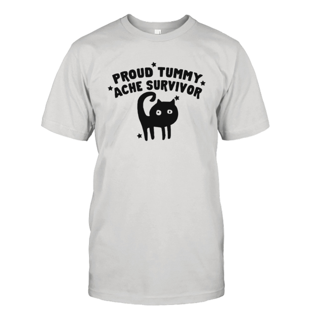 Back cat proud tummy ache survivor shirt