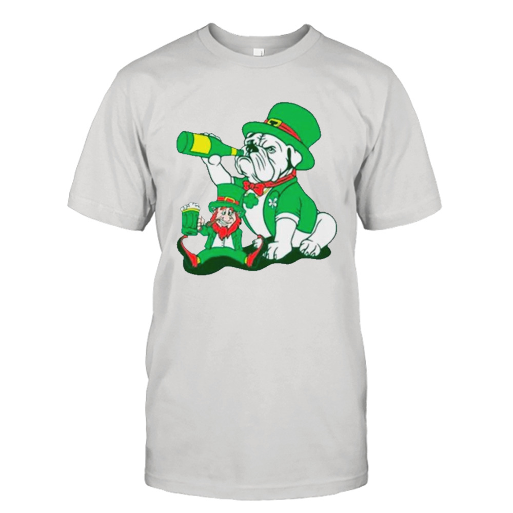 Bulldog and Leprechaun drink beer St. Patrick’s day shirt