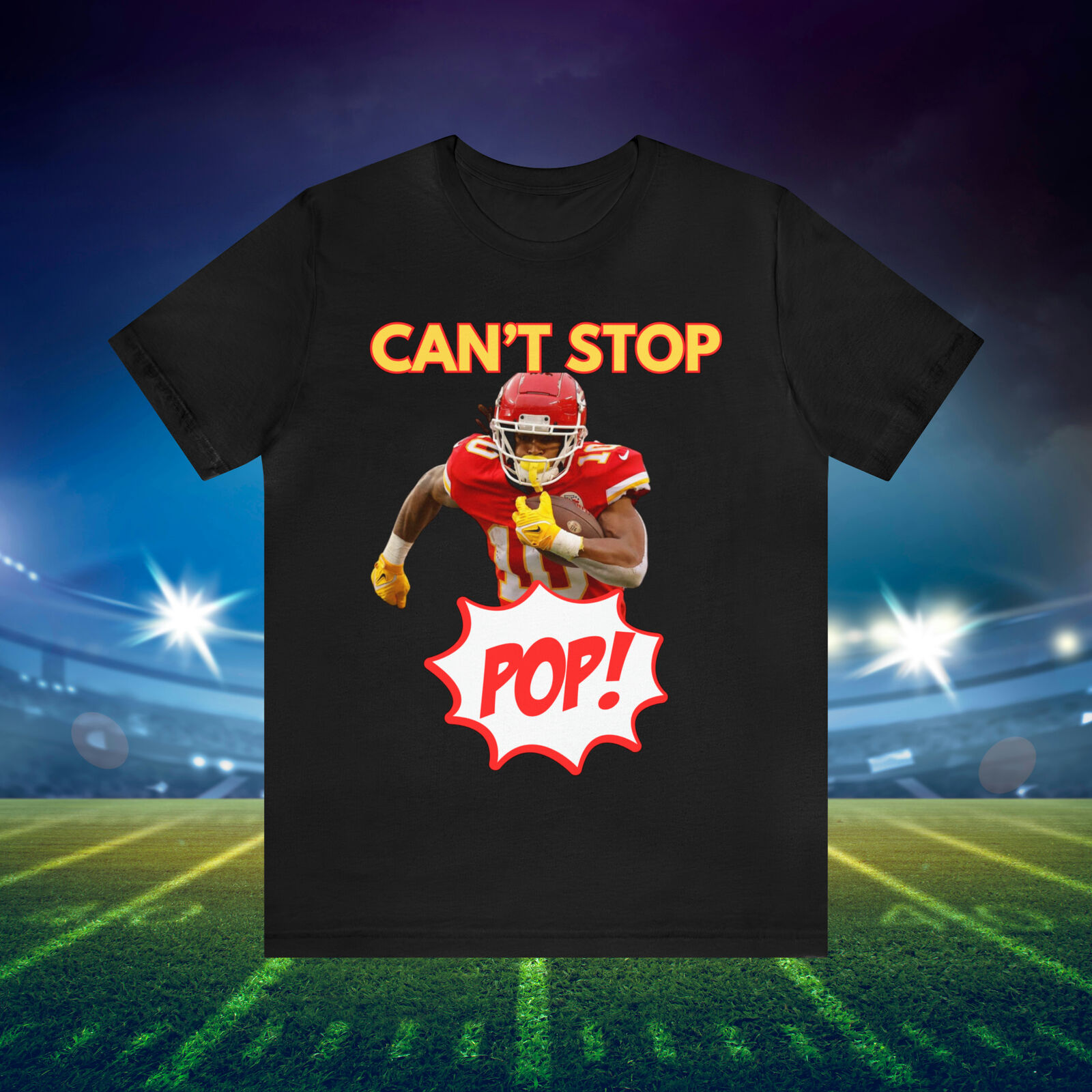 Can't Stop Pop! Isiah Pacheco T-shirt, Kansas City Football Shirt, Kc Fan Tee